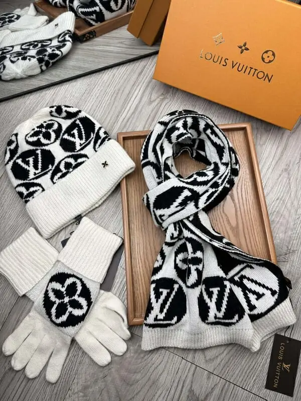 louis vuitton lv hat and echapres and glove set s_12652101